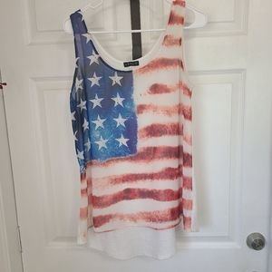 (474) Venus Woman's Patriotic Tank Top, Size: Medium Color: White